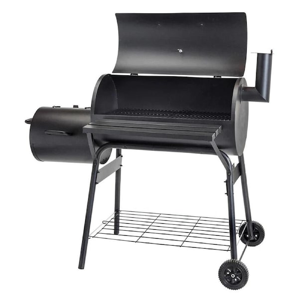 BBQ with Wood Charcoal Smoker - Charmate Offset Smoker - Meat Grill Portable Outdoor Barbecue