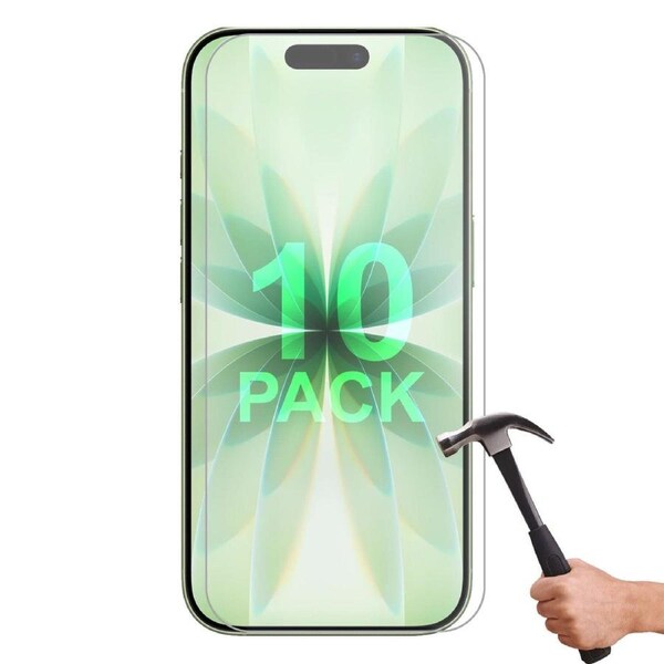 10 Pack 9H Tempered Glass Screen Protector Guard for Apple iPhone 17 Front Bulk