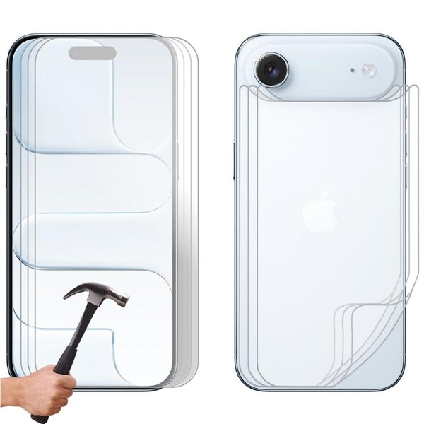 3 Set Tempered Glass Screen Protector for Apple iPhone 17 AIR Front and Film Back Bulk