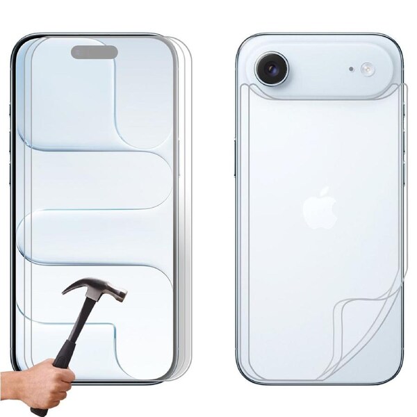 2 Set Tempered Glass Screen Protector for Apple iPhone 17 AIR Front and Film Back Bulk