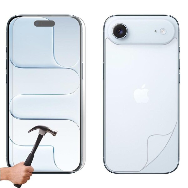 Tempered Glass Screen Protector for Apple iPhone 17 AIR Front and Film Back