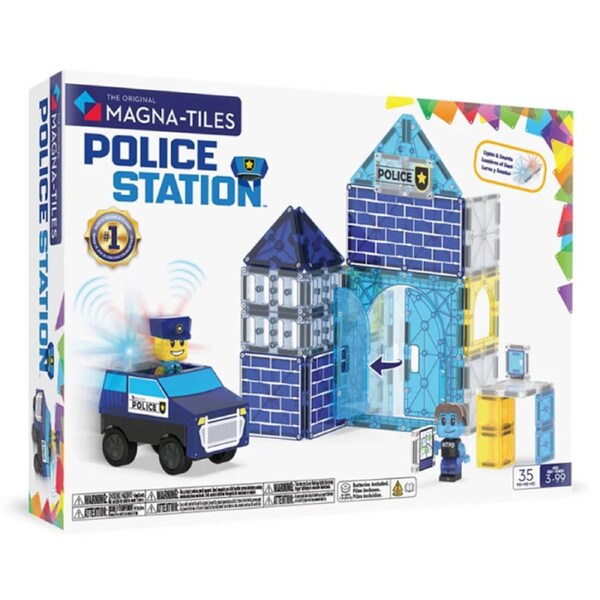 Magna-Tiles Police Station Magnetic Building Set 35 Piece Set