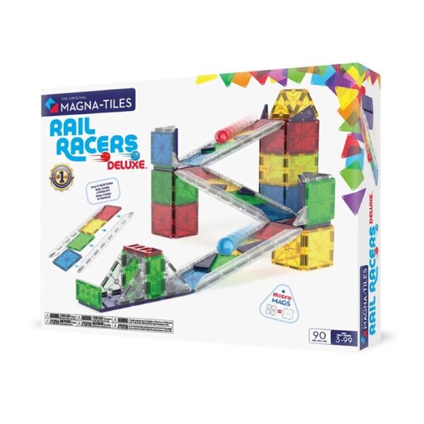 Magna-Tiles Rail Racers Deluxe Magnetic Building Set 90 Piece Set