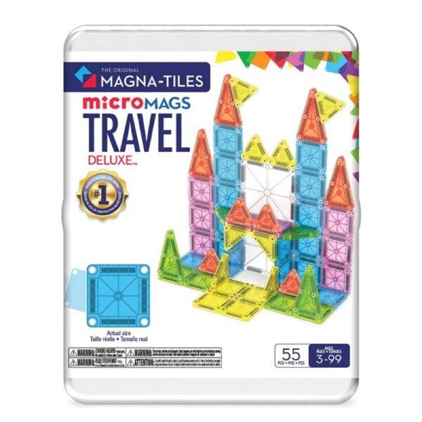 Magna-Tiles microMAGS Travel Deluxe 55 Piece Magnetic Tile Set