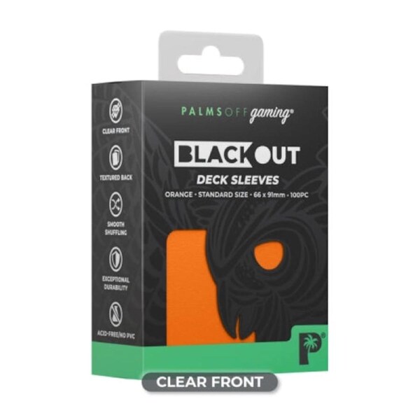 Palms Off Gaming - Orange - Standard Blackout Deck Sleeves