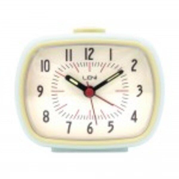 Leni Retro Analogue Alarm Clock w/ Glow In The Dark Hands Hint Of Mint 9x11x6cm