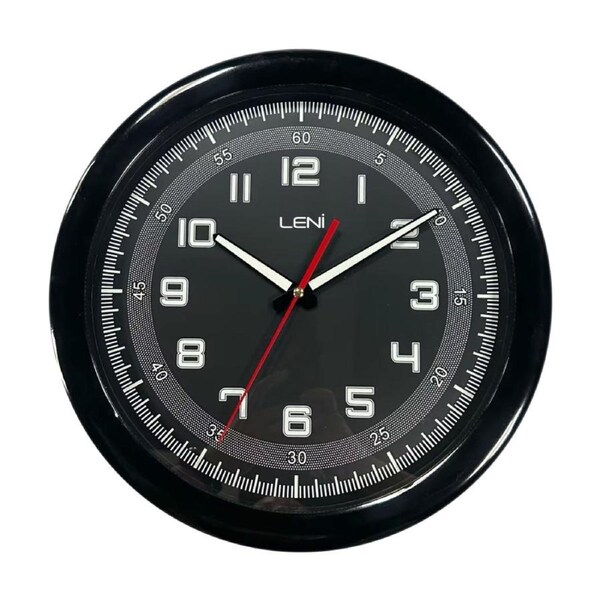 Leni Luminouis Analogue Wall Clock w/ Glow In The Dark Details Black 32.5cm