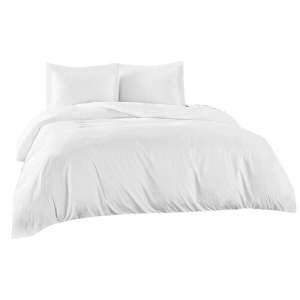 Ultra Soft Egyptian Cotton Doona Duvet Quilt Cover Set Pillowcase - White King