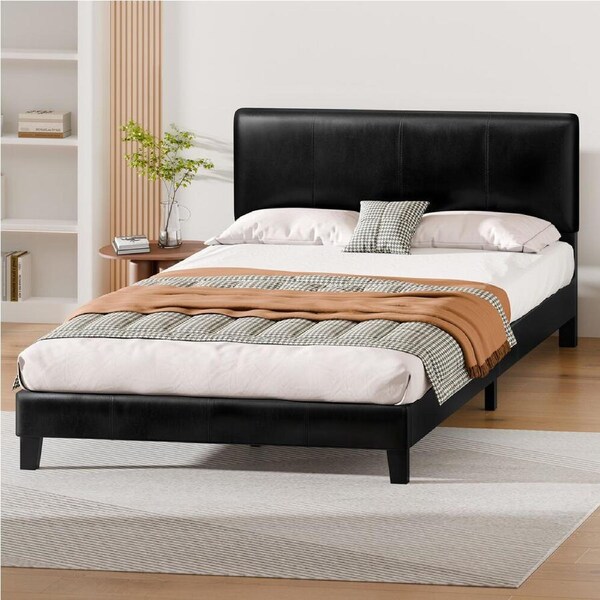 ALFORDSON Bed Frame Queen Size Leather Black