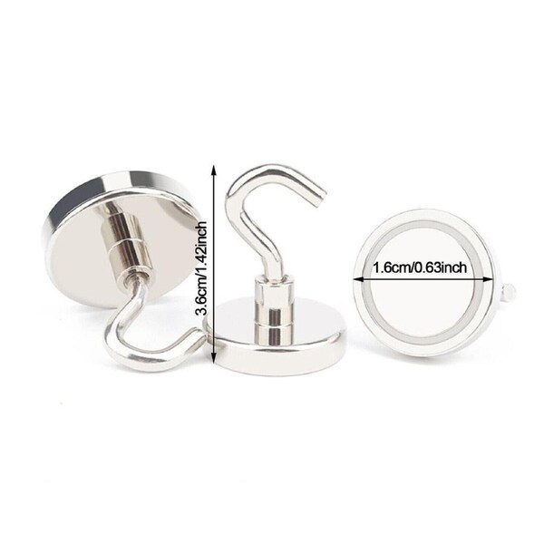 Magnetic Hooks Strong Rare Earth Neodymium N38 Hanger Holder Magnet - 6x 16mm 6kg