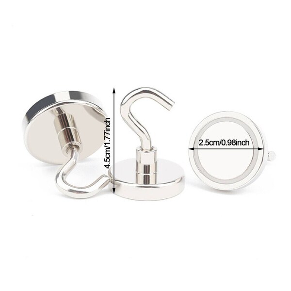 Magnetic Hooks Strong Rare Earth Neodymium N38 Hanger Holder Magnet - 6x 25mm 22kg