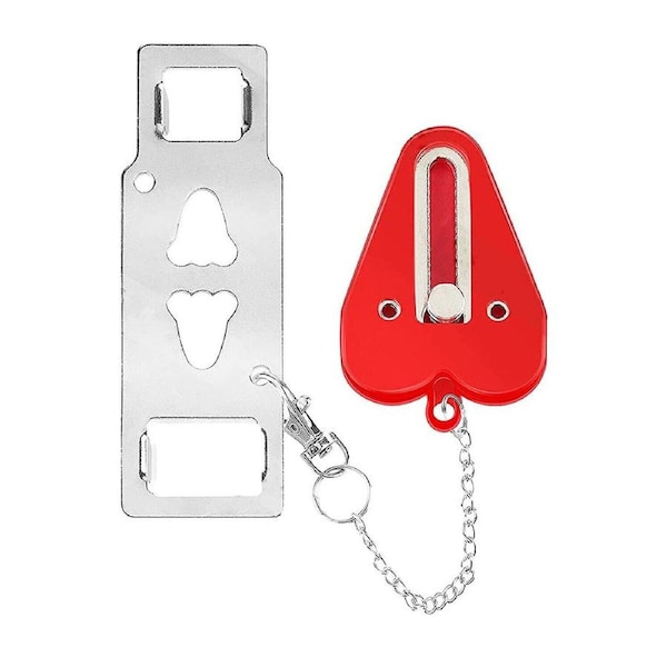 Portable Door Lock Security Safety Travel Hotel Home Addalock Safe Lock Red