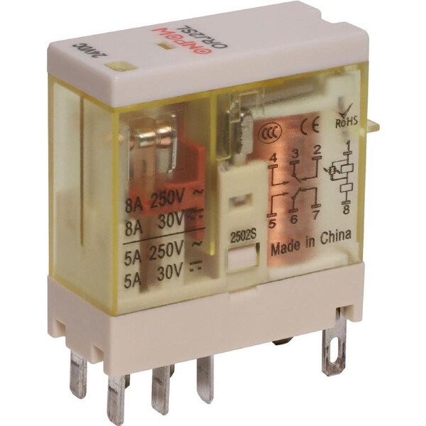 8A 24VDC DPDT Cradle Relay Plug-in Installation PBT Base SA4195B