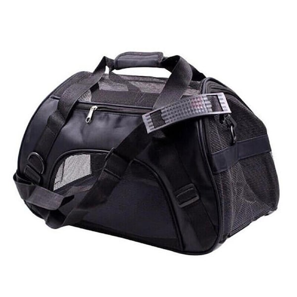 Pet Carrier Bag Portable Large Cat Dog Comfort Tote Travel Bag Airline Black