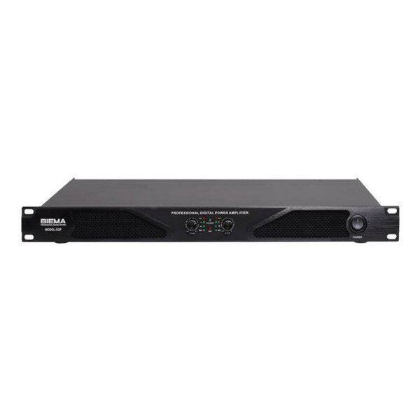 Biema A4177 PA Amplifier Stereo-Bridgeable 2x600W 1RU 19 inch Rack Mount Black