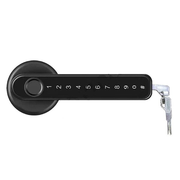 Electronic Smart Door Lock Handle Digital Fingerprint Password Bluetooth Key Black