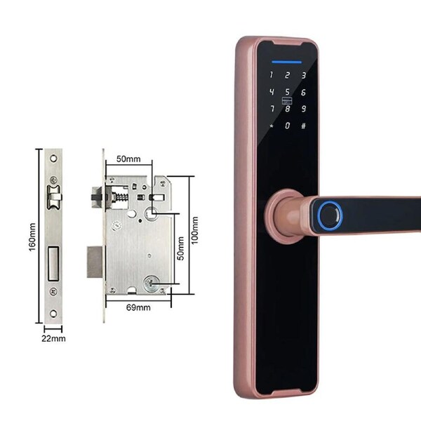 Digital Smart Door Lock Fingerprint WIFI Password Key Security Lock Brass WIFI