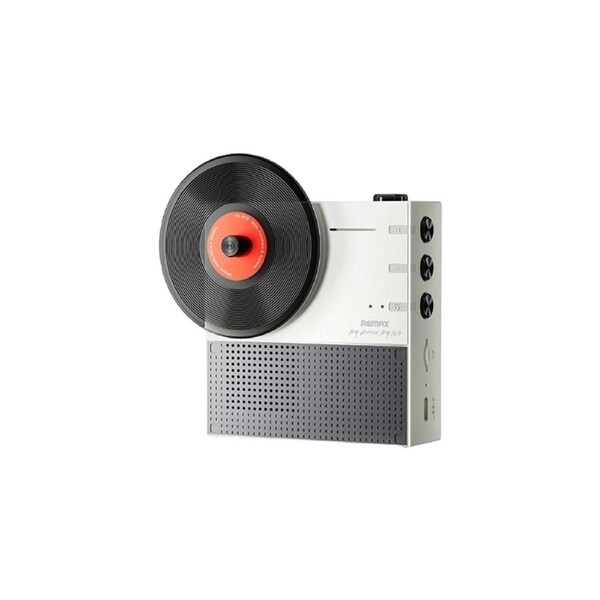 REMAX RB-M79 White Retro Record Portable Speaker, 360° Surround Stereo Sound, 100H Long Standby, Bluetooth/TF Dual Modes