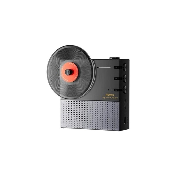 REMAX RB-M79 Black Retro Record Portable Speaker, 360° Surround Stereo Sound, 100H Long Standby, Bluetooth/TF Dual Modes