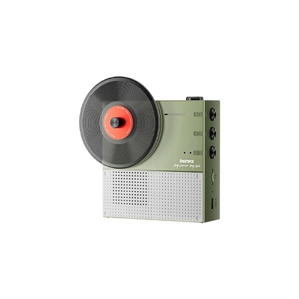 REMAX RB-M79 Green Retro Record Portable Speaker, 360° Surround Stereo Sound, 100H Long Standby, Bluetooth/TF Dual Modes