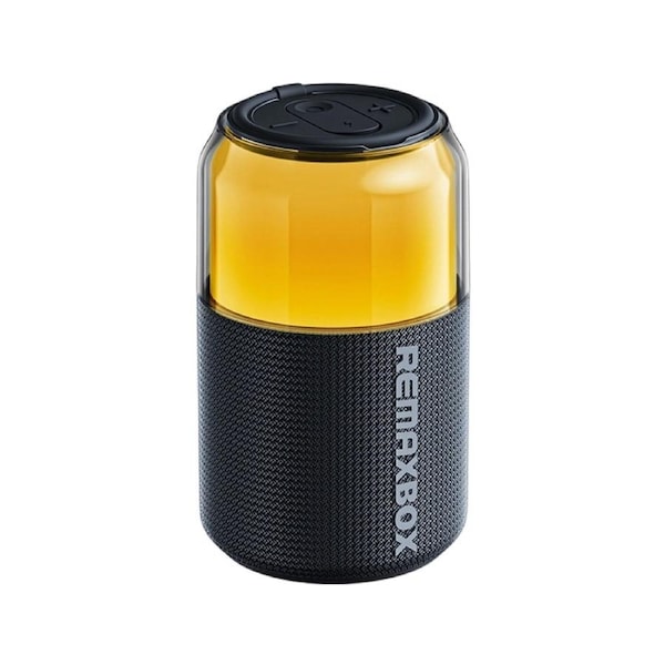 REMAX Black RB-M21 Wireless Portable Speaker, Creative Cola Can Design, 4 RGB Lights Music Sync, 10H Playtime, 16-Core 2.25-inch Magnetic Speaker