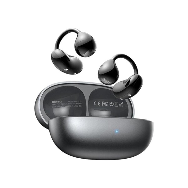 REMAX Black OWS Clip-On Bluetooth Earphones with C-Shaped Bridge, 4g Ultra-Light Per Ear for Weightless Wearing, Smart Noise Reduction, 80H Long Stand