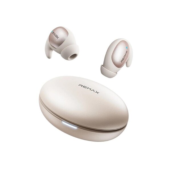REMAX New Beige TWS-01 Sleep Bluetooth Earbuds, Physical + ENC Dual Noise Reduction, 120H Long Standby, 360° Skin-Friendly Silicone with Ear Wings