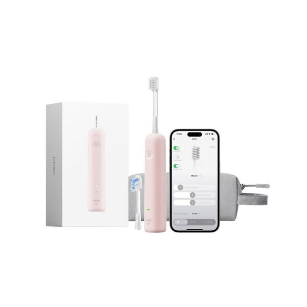Laifen Wave SE Electric Toothbrush with Brush Heads and Travel Bag Pink