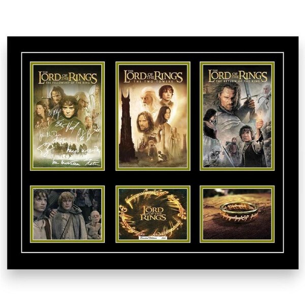 The Lord Of The Rings Trilogy Signed 56CM x 46CM Wooden Frame MEMORABILIA