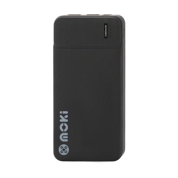 Moki Portable Travel Power Bank USB-C/USB-A Compact Black 10000mAh