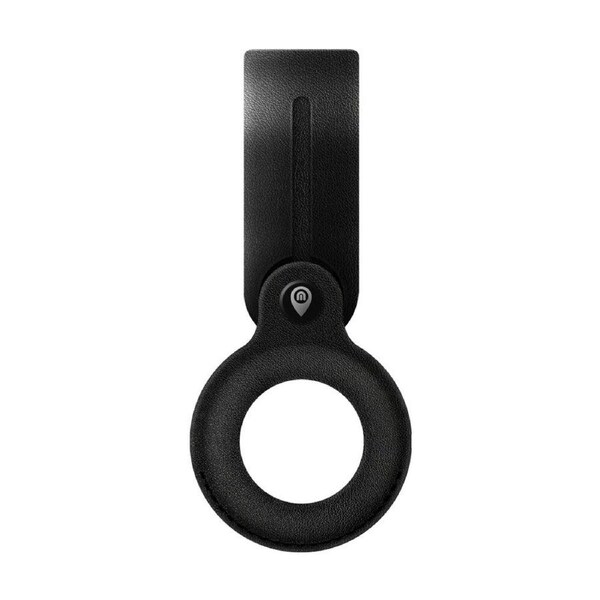 Moki Stylish Sustainable Leather Loop Travel Accessory for MokiTag Black