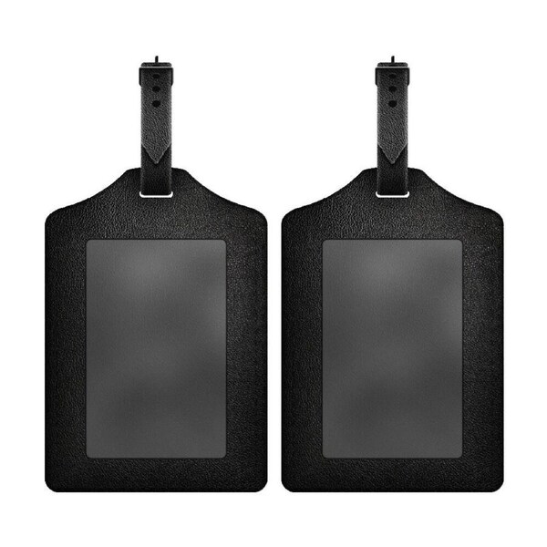 2PK Moki Stylish Sustainable Leather Travel Luggage Tag for MokiTag Card Black