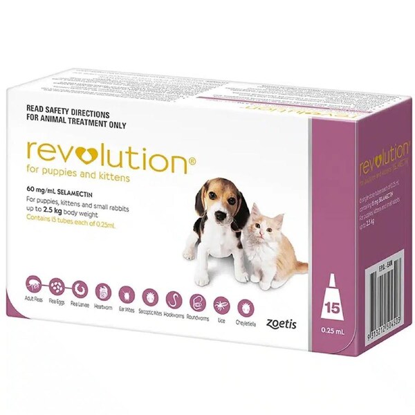 Revolution Pink For Puppies and Kittens (Up to 2.5kg) - 15 Pack