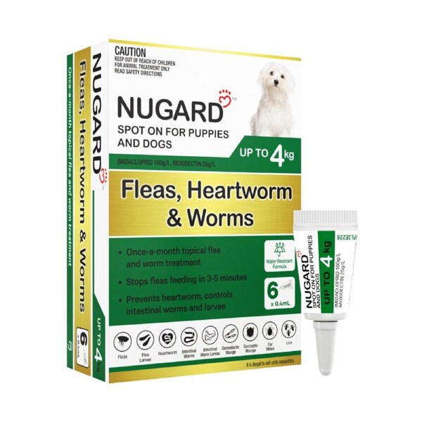 Nugard For Puppies and Toy Dogs Up to 4kg (Green) - 6 Pack