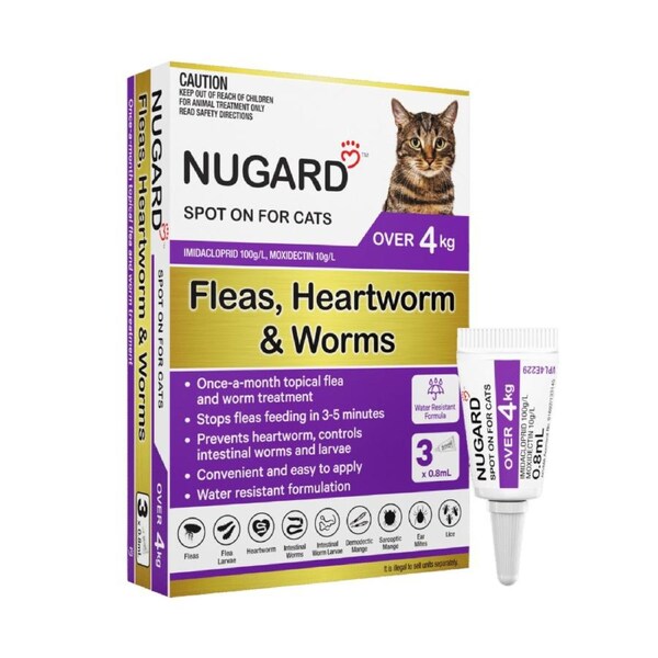 Nugard For Large Cats Over 4kg. (Purple) - 3 Pack