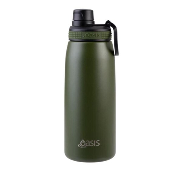 Oasis Stainless Steel Double Wall Insulated Sports Bottle Forest Green 780ml