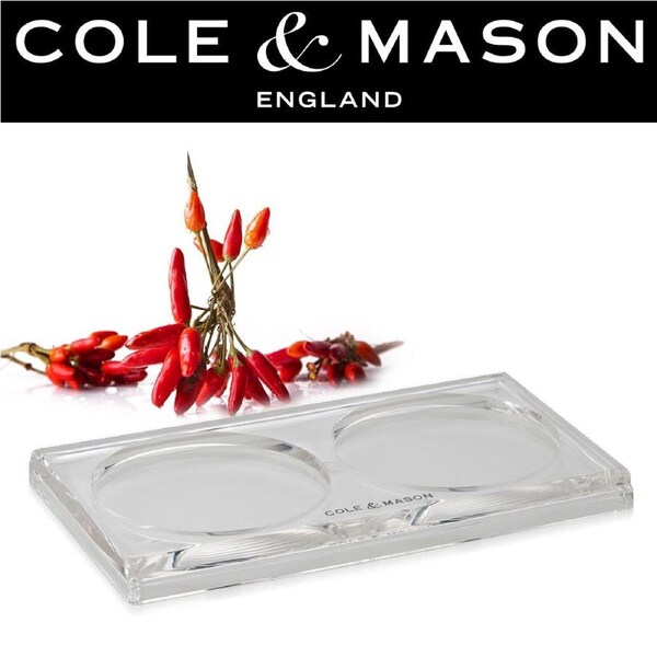 Cole & Mason Acrylic Salt Pepper Mill Tray Serveware Clear 16.5x9.5cm