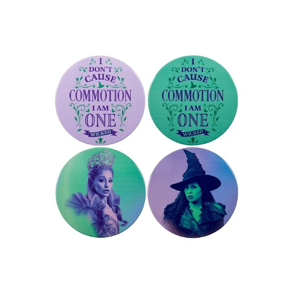 Maxwell & Williams Wicked Themed Ceramic Coasters Set Multi Design 10cm Pack of 4