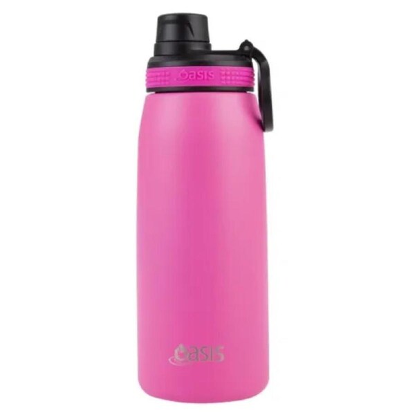 Oasis Sports Double Wall Insulated Screw Cap Water Bottle - 780ml Neon Pink