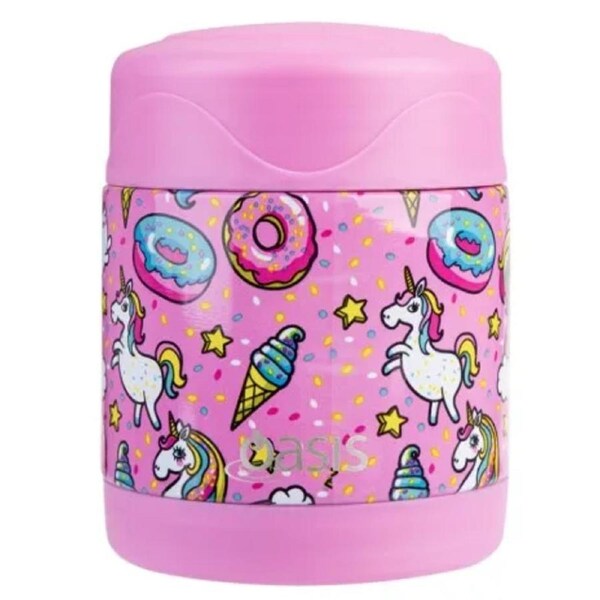 Oasis Double Wall Insulated Kid's Food Flask - 300ml Unicorns