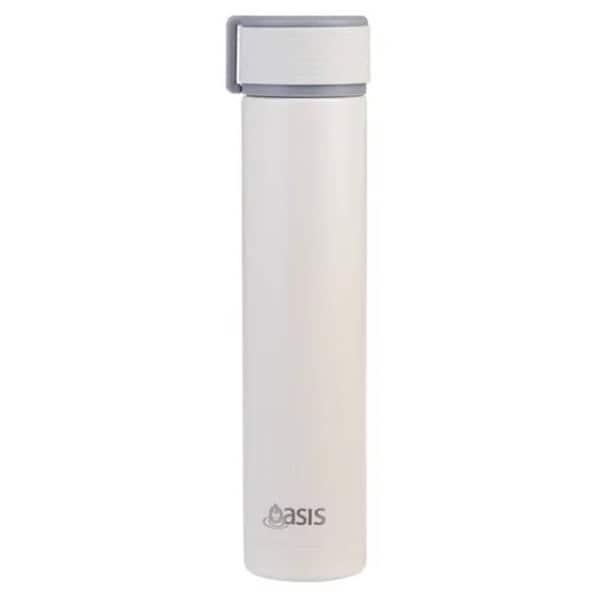 Oasis Double Wall Insulated Powdercoat Skinny Mini Drink Bottle - 250ml Alabaster