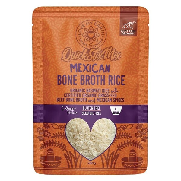 Quick Stix Mix Organic Bone Broth Rice Mexican 200g
