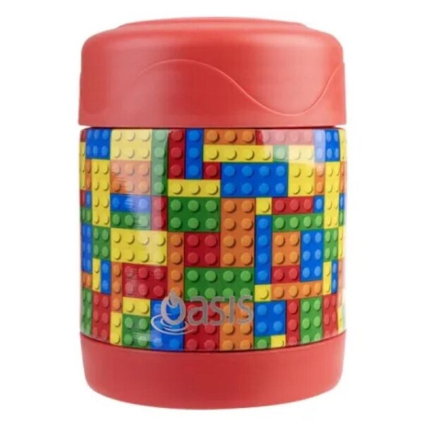 Oasis Double Wall Insulated Kid's Food Flask - 300ml Bricks