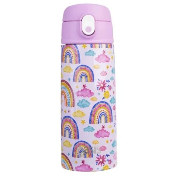 Oasis Double Wall Insulated Sipper Straw Kid's Drink Bottle - 550ml Rainbow Sky