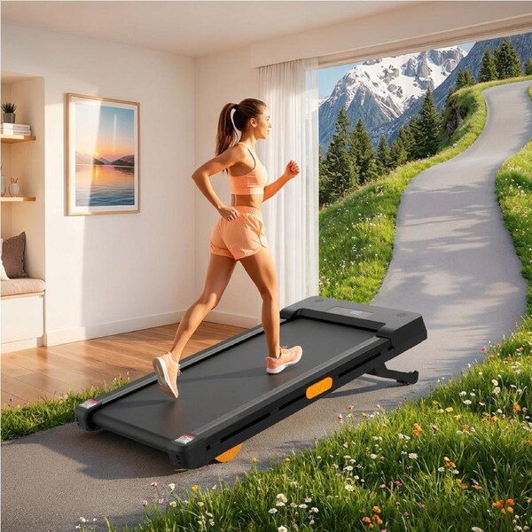 Advwin 7° Auto Incline Treadmill, Under Desk Walking Pad Electric Treadmill for Home w/APP Control, 1-8KM/H, 40cm Spacious Running Belt, 130KG Capacity