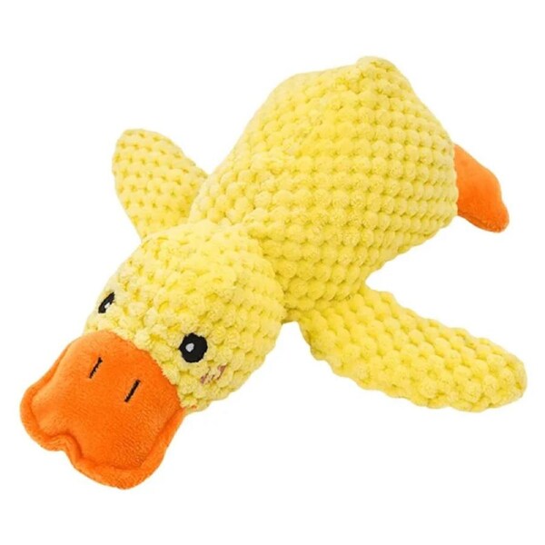 Deal365 Dog Calming Duck Chew Toy with Quacking Sound Calming Duck Dog Toy Pillow Toys