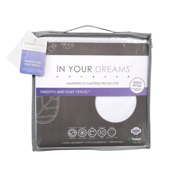 In Your Dreams Silky Tencel Waterproof Mattress Protector - 130GSM King Single