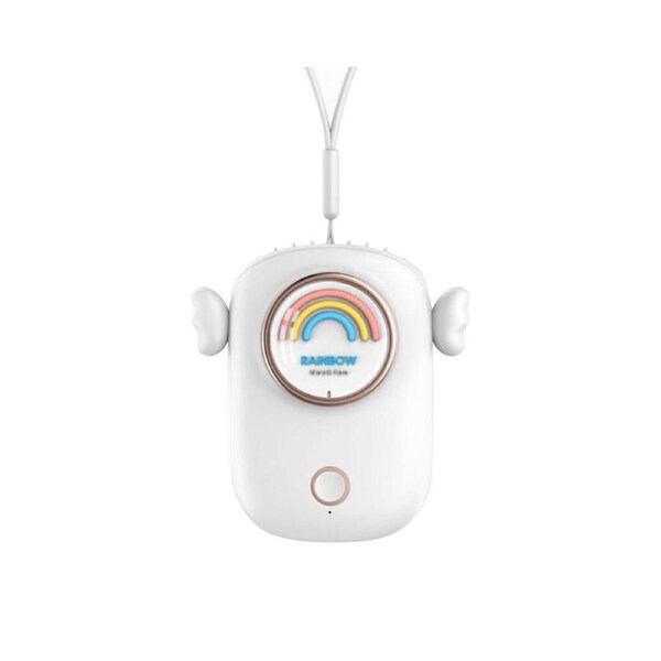 BDI Rainbow Portable eck Fan for Office/Personal Cooling with Rechargeable - White