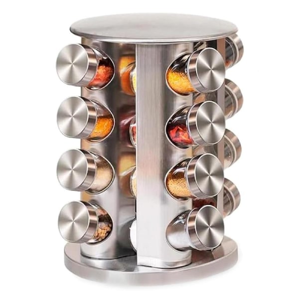 Deal365 Rotating Stainless Steel Kitchen Spice Rack