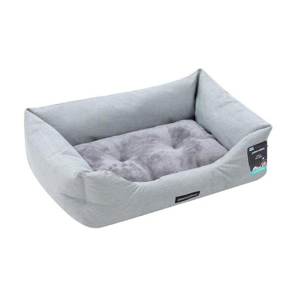 Paws and Claws Walled Pet Bed Medium 70x50x21cm Light Grey High Walls